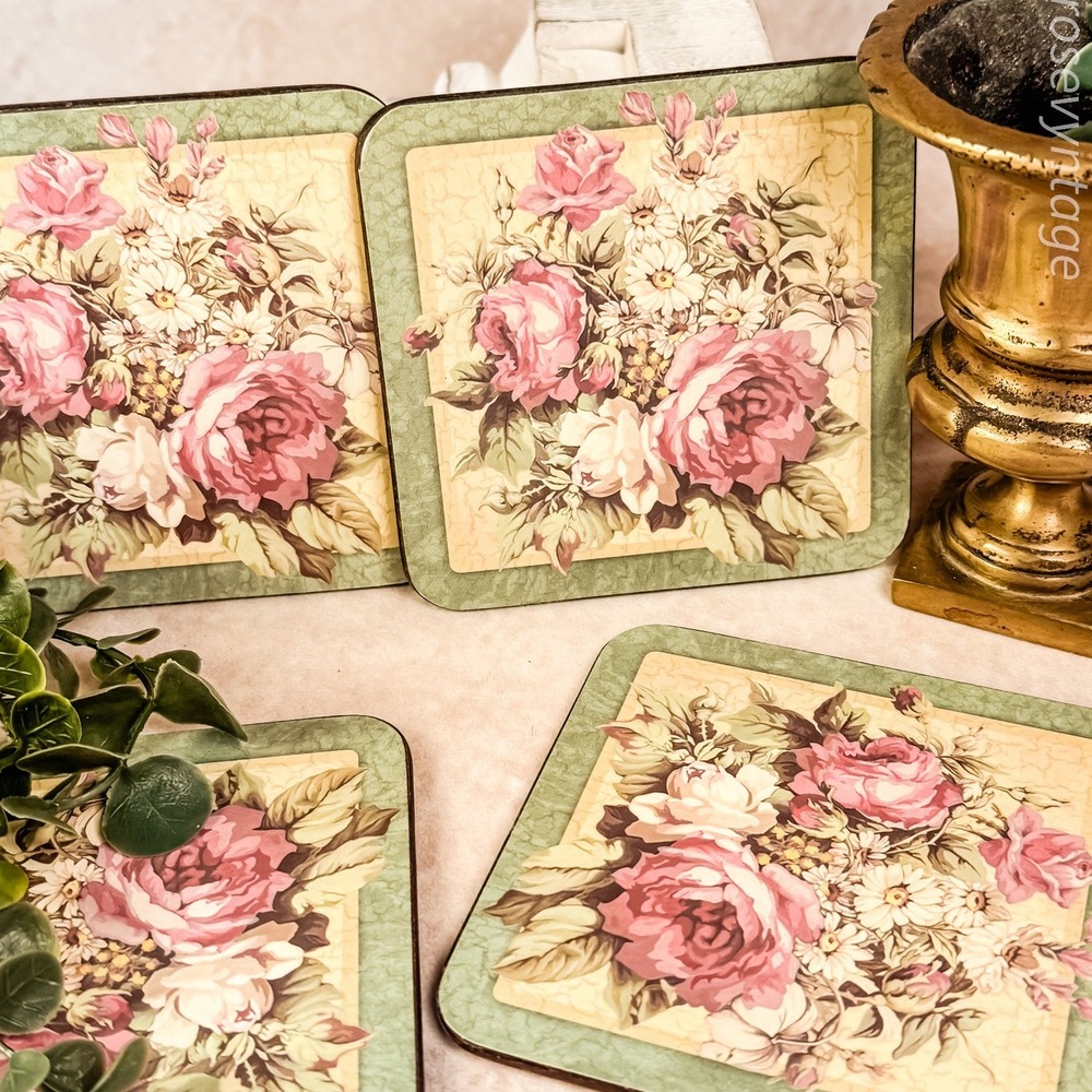 Pimpernel Antique Roses Coasters - Picture 4 of 7